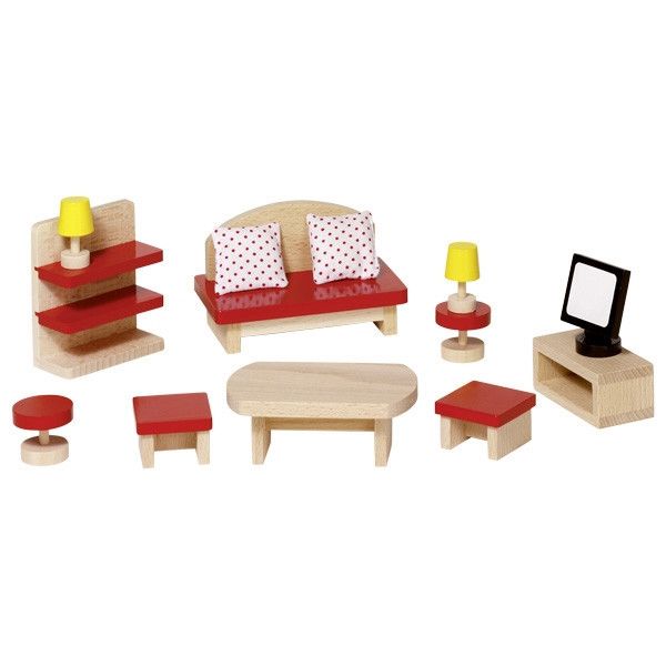 Imagen del Salón para casa de muñecas de madera