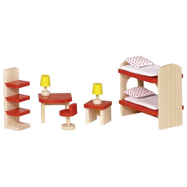 Imagen del Set cuarto de los niños para casa de muñecas de madera