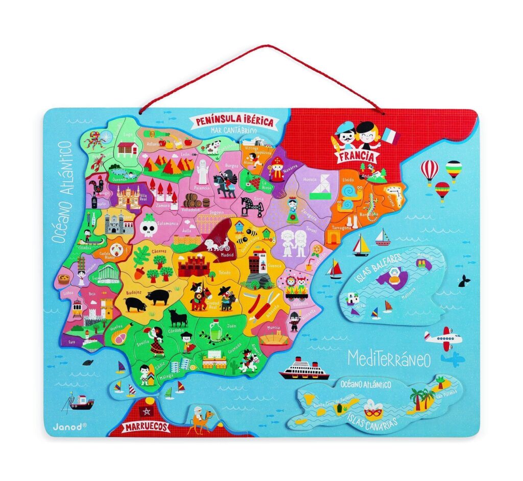 Primera imagen del Mapa de España - puzzle magnético en madera