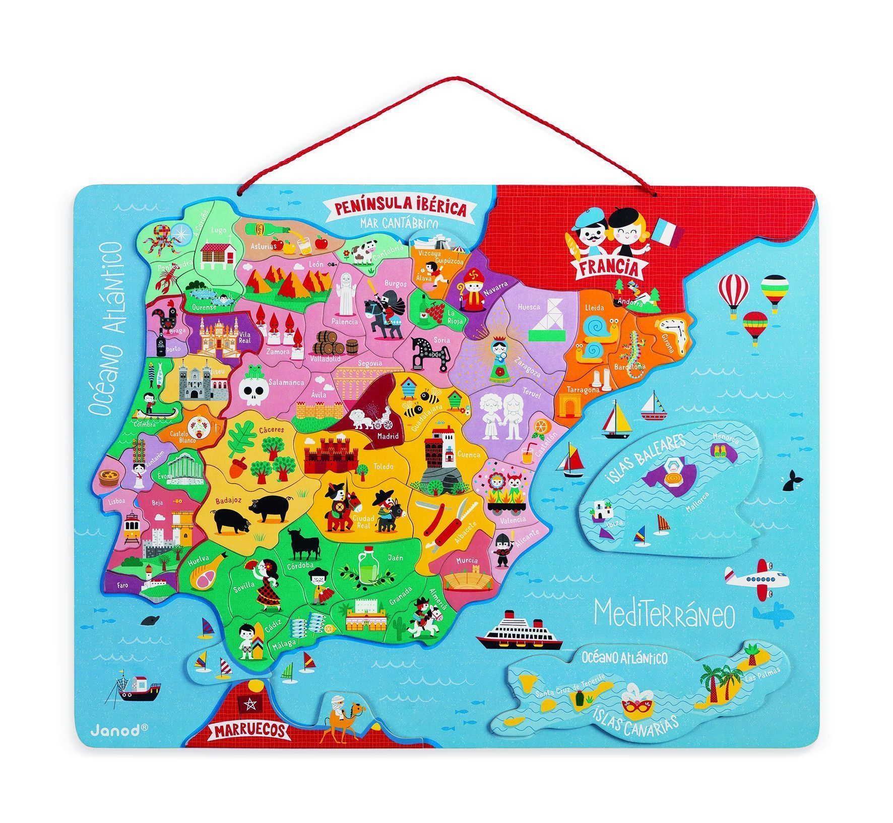 Primera imagen del Mapa de España - puzzle magnético en madera
