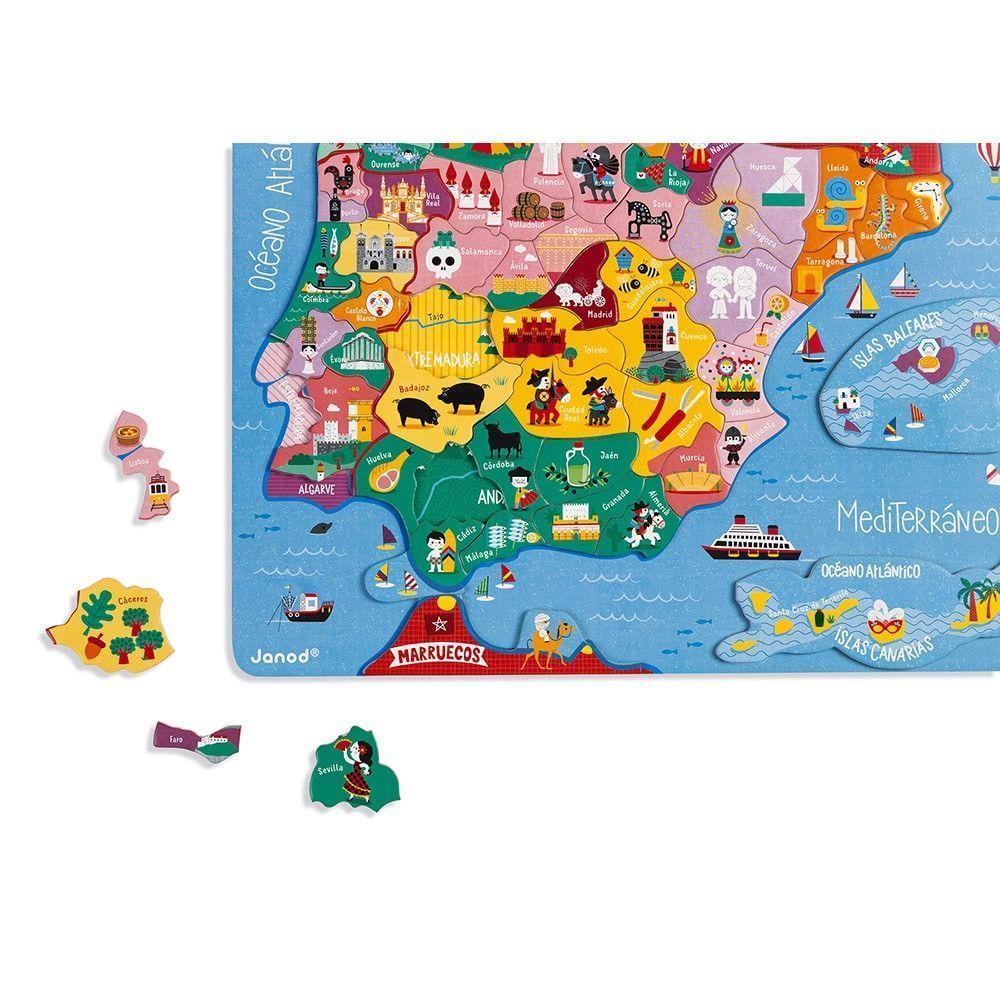 Segunda imagen del Mapa de España - puzzle magnético en madera