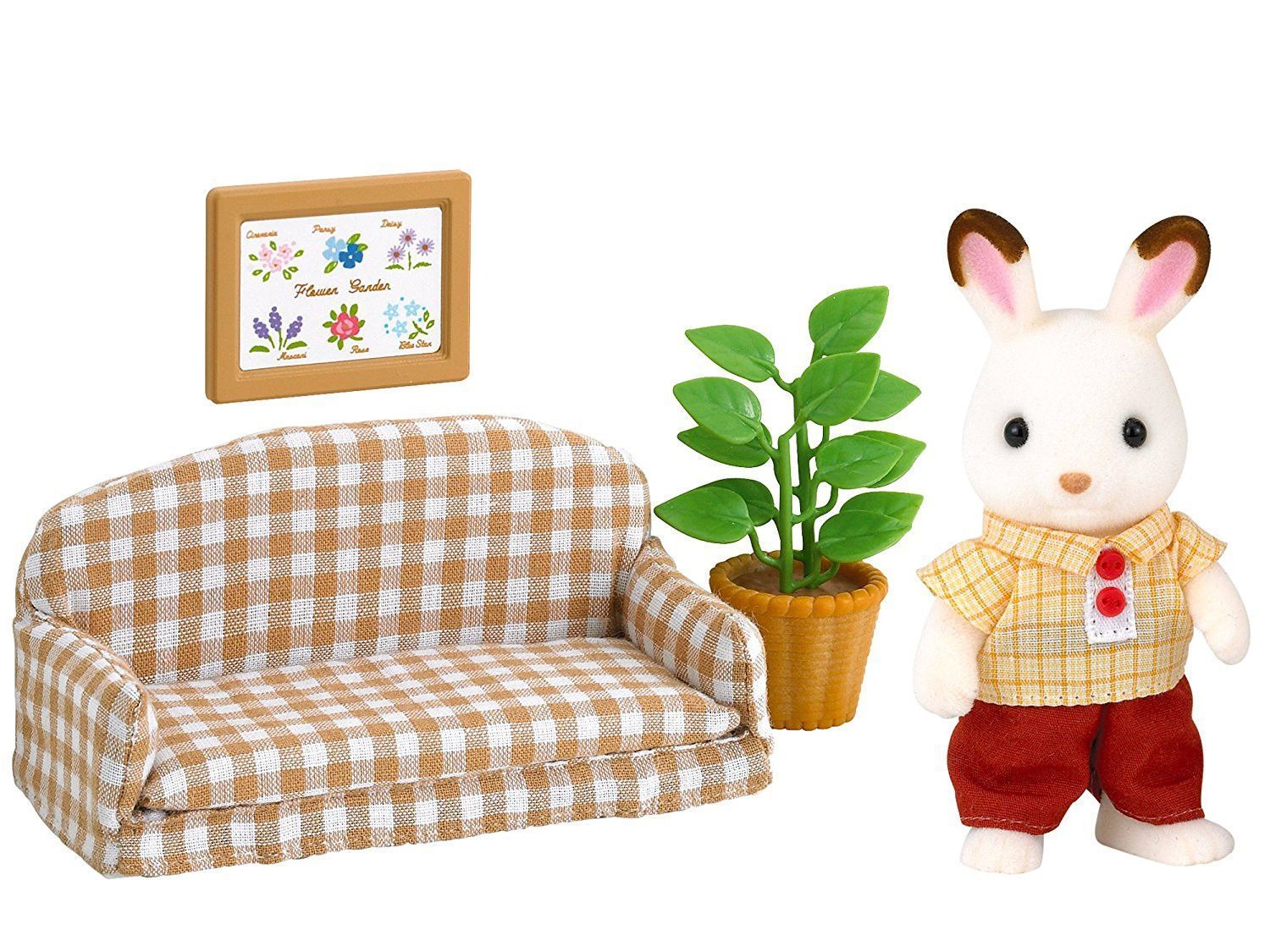 Primera imagen del Set papá conejo chocolate con sofá - Sylvanian Families