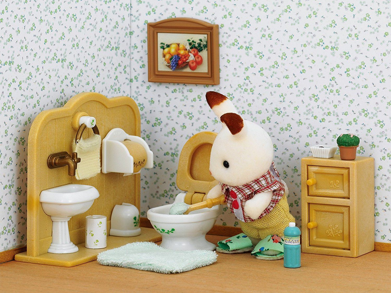 Tercera imagen del Set hermano conejo chocolate con baño - Sylvanian Families