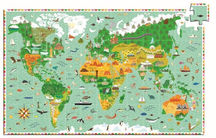 Primera imagen del Puzzle observación La Vuelta al Mundo - Djeco