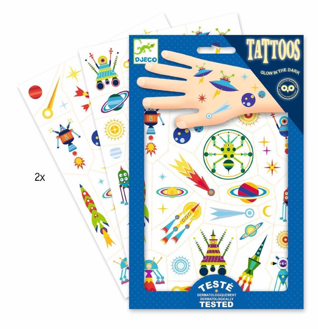Imagen de los Tatuajes para niños fosforescentes - El Espacio - Djeco