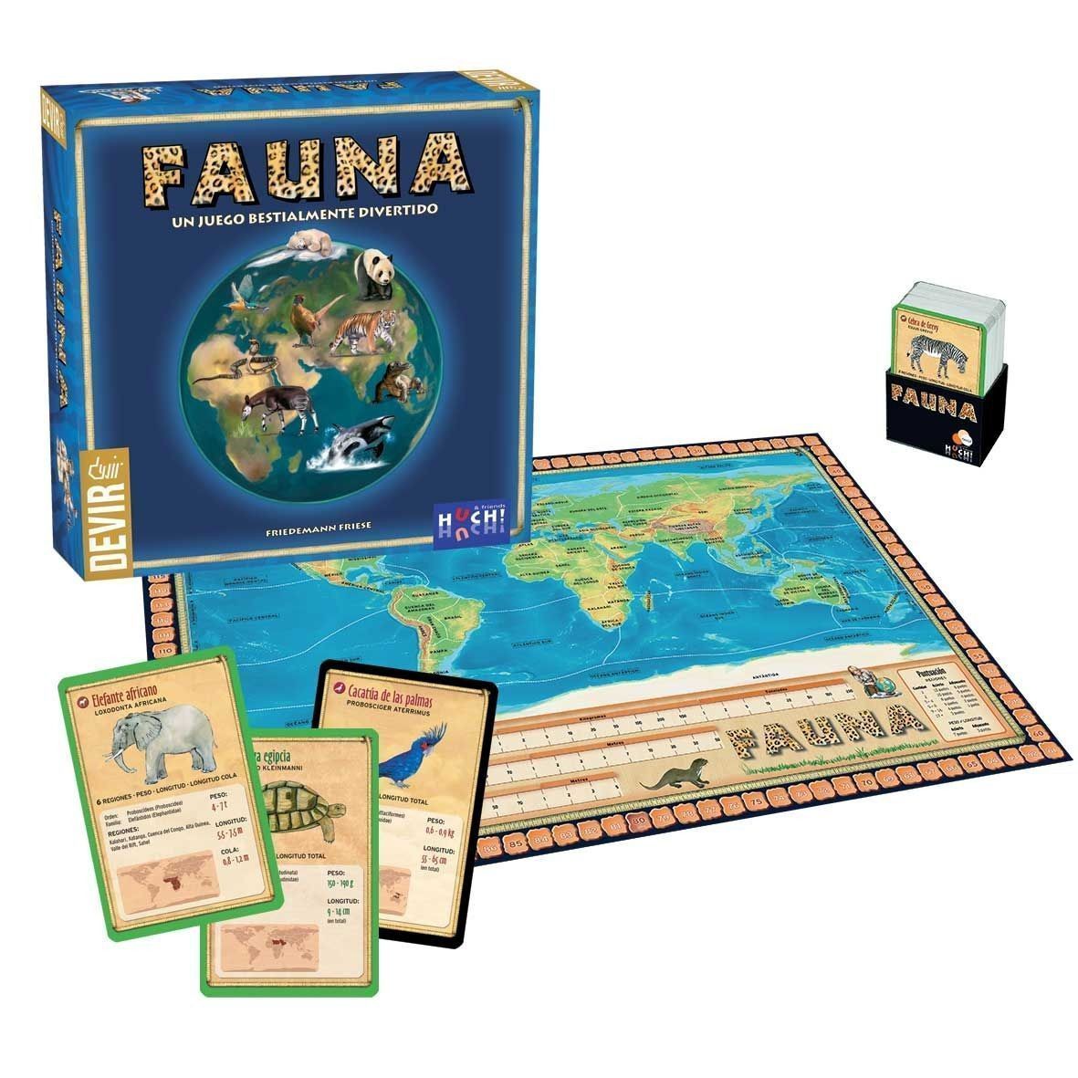 Primera imagen de Fauna - juego de mesa de aprendizaje animal de Devir