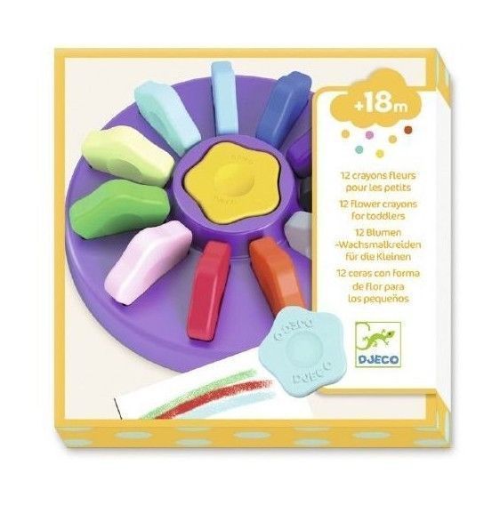 Imagen de las 12 ceras en forma de flor para los pequeños - Djeco