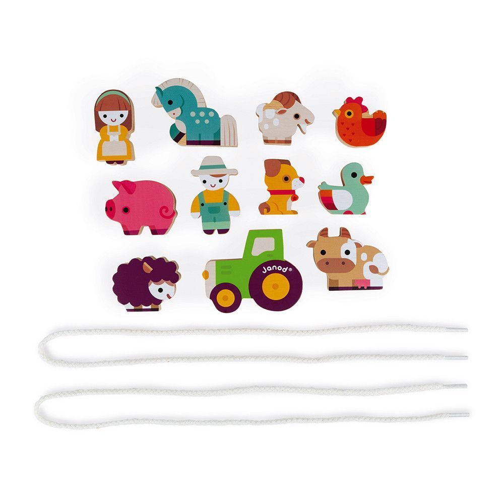 Segunda imagen de Cuentas para enhebrar granja - Janod