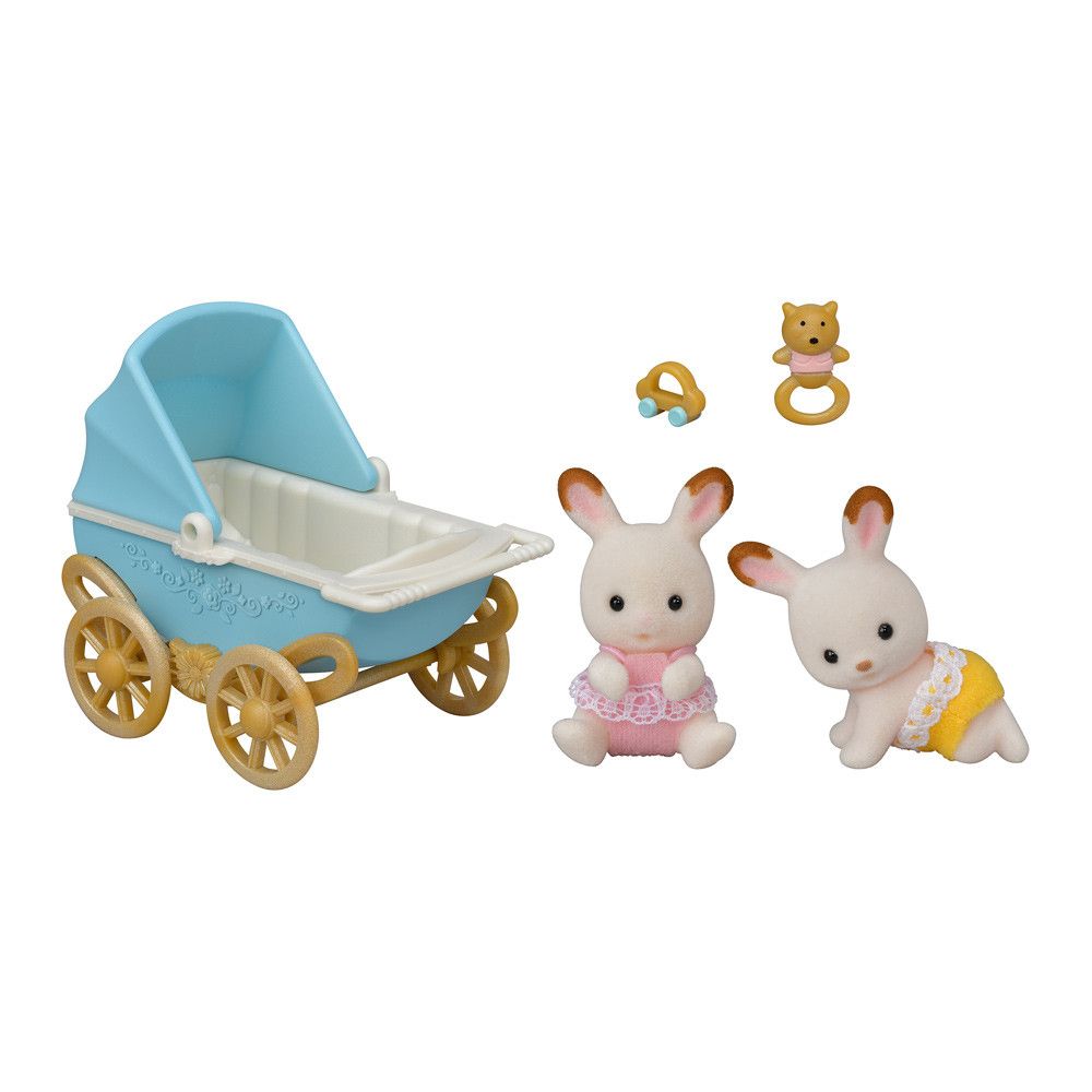Cuarta imagen del Set Cochecito Gemelar Conejos Chocolate - Sylvanian Families
