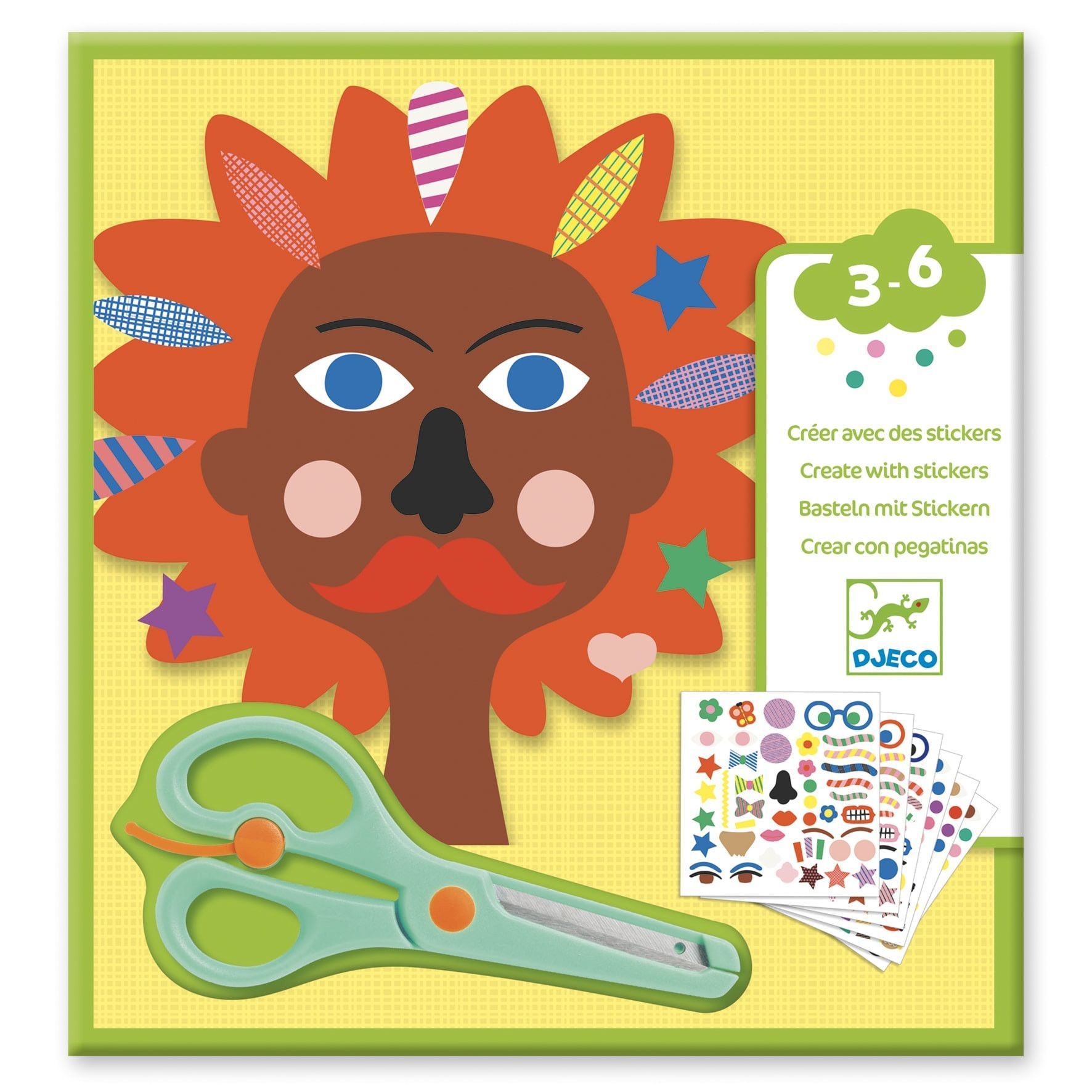 Primera imagen de Crear con pegatinas y recortar. Peluquería - Djeco