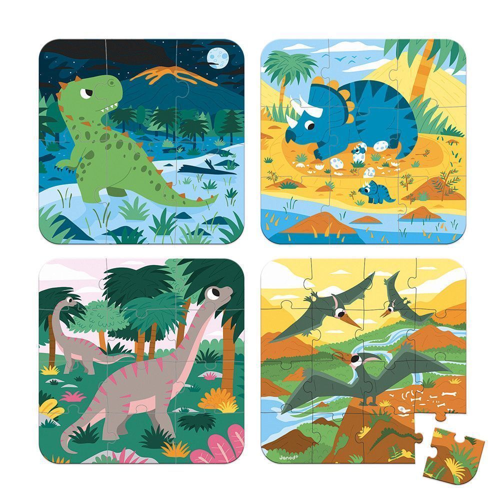 Segunda imagen del Maletín de 4 puzles evolutivos Dinosaurios - Janod