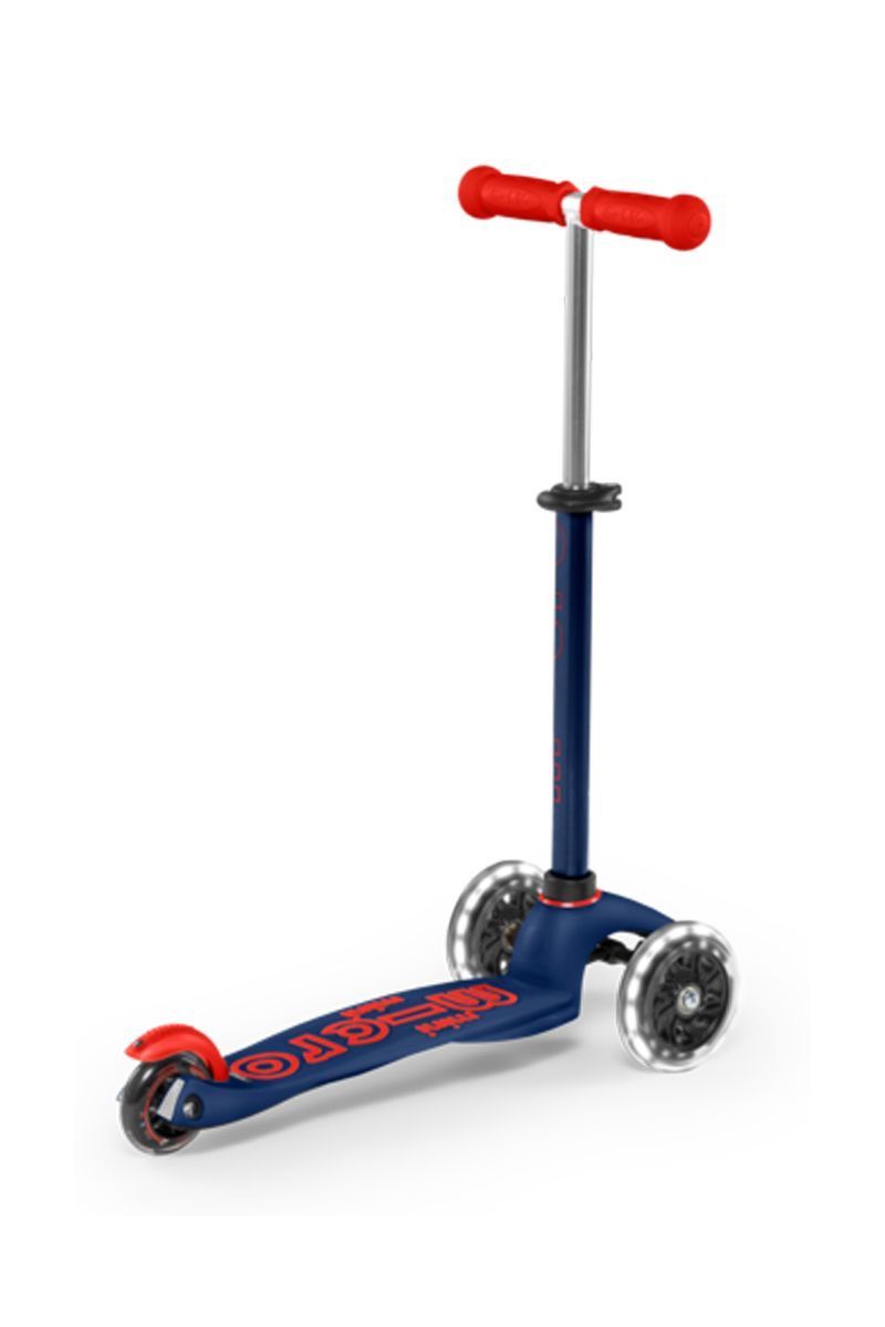Sexta imagen del Patinete Micro Mini Deluxe Azul Marino y Rojo LED - MMD118