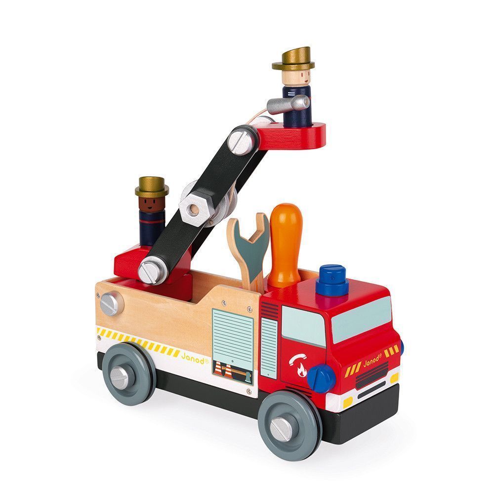 Primera imagen del Camión de Bomberos BricoKids de madera - Janod