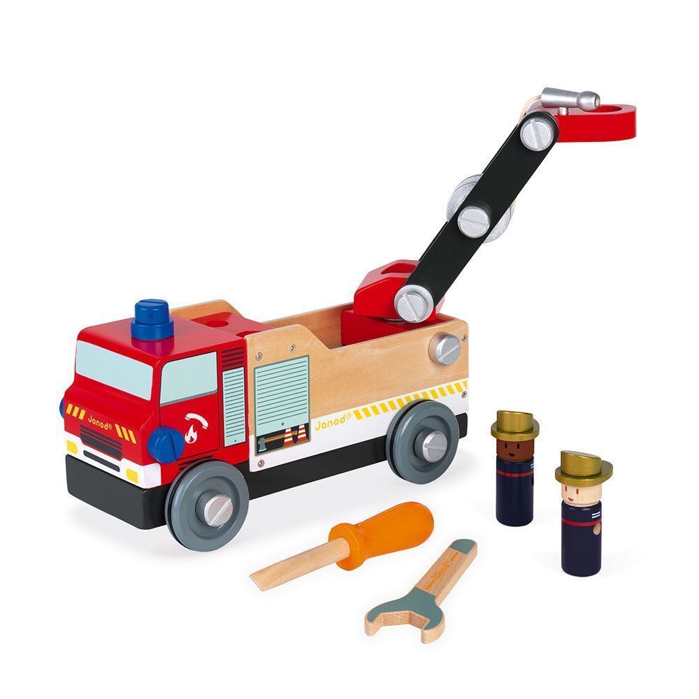 Cuarta imagen del Camión de Bomberos BricoKids de madera - Janod