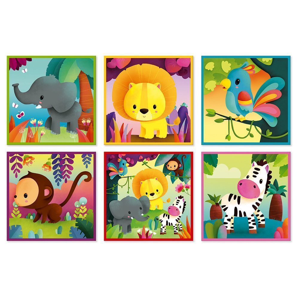 Primera imagen del Rompecabezas Kubkid animales de la selva - Janod