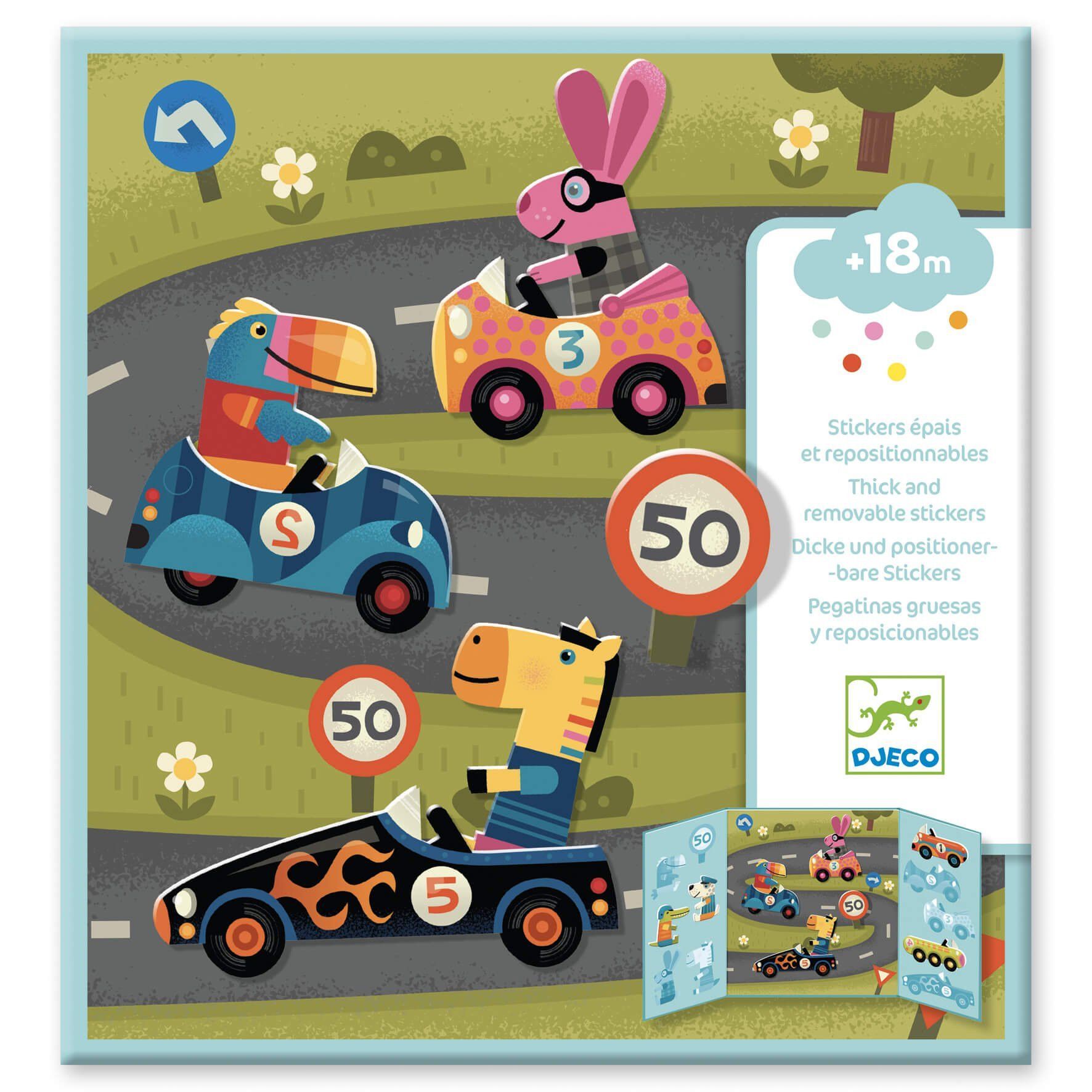 Primera imagen de las Pegatinas reposicionables. Los Coches - Djeco