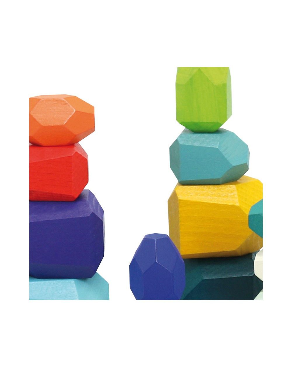 Cuarta imagen de la Construcción madera - Piedras de colores poliédricas apilables 21 pcs