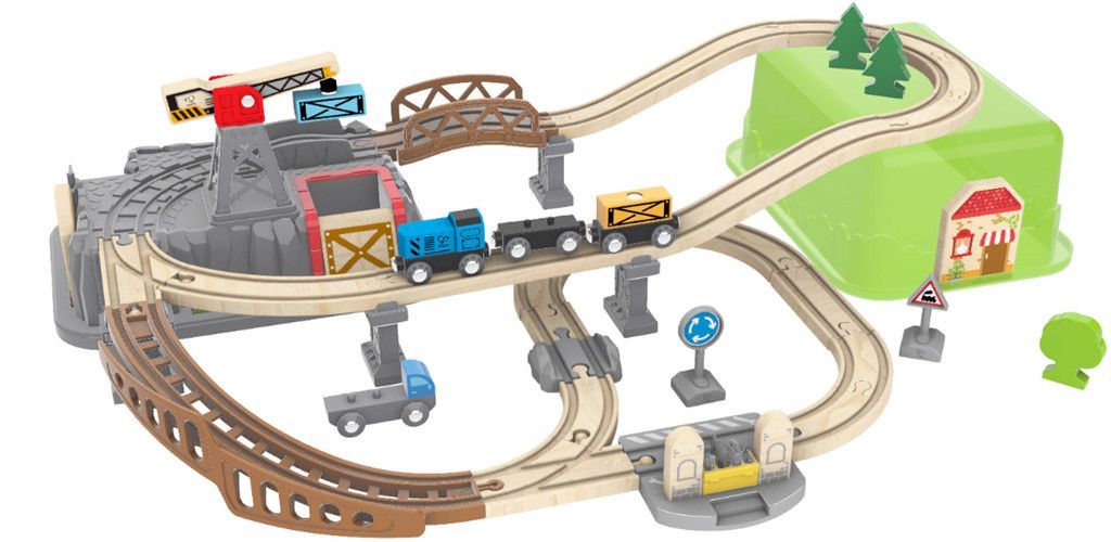 Quinta imagen del Circuito de tren en caja contenedor - 50piezas - Hape