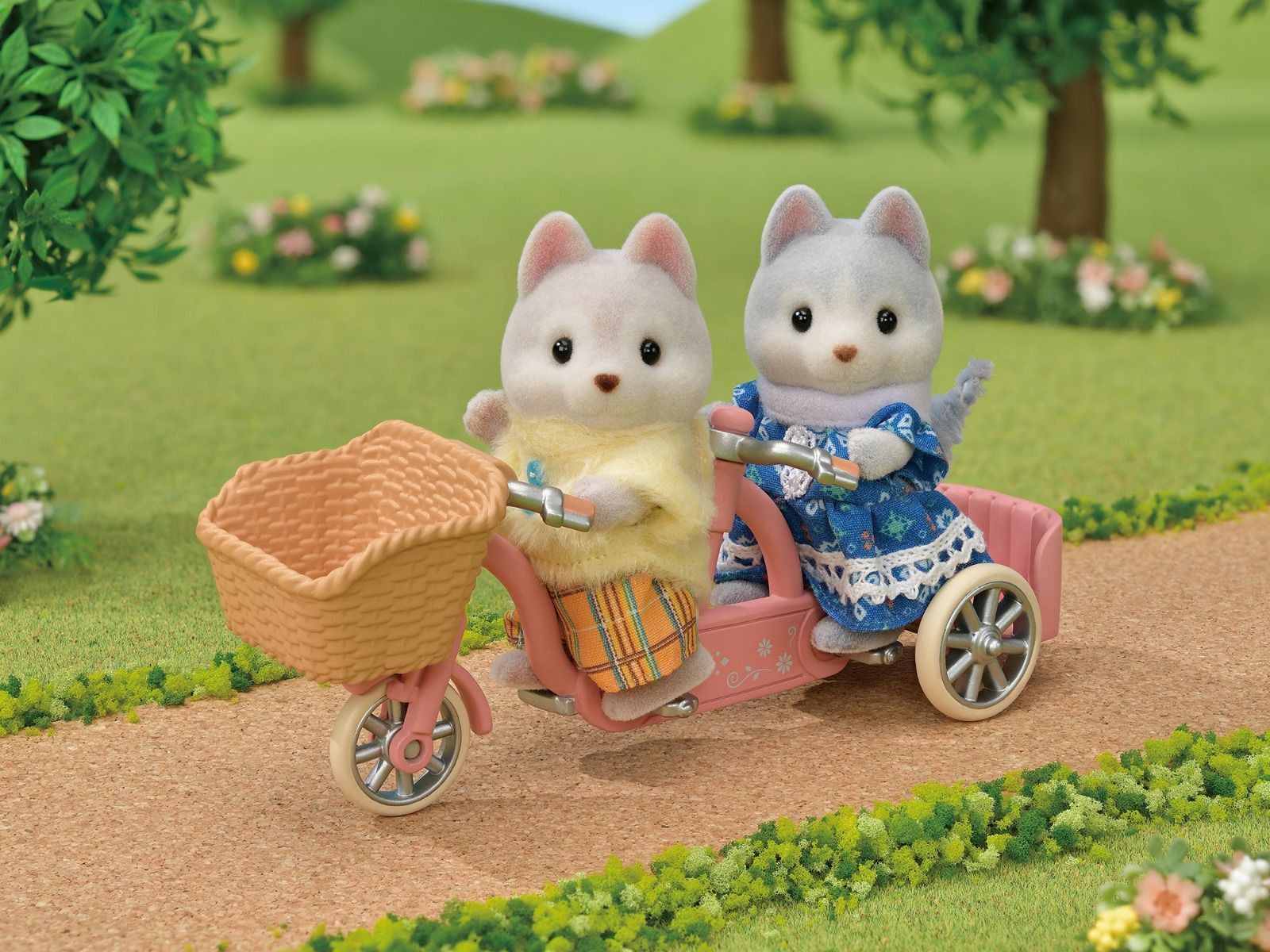 Primera imagen del Set de hermanos Husky en bicicleta tándem