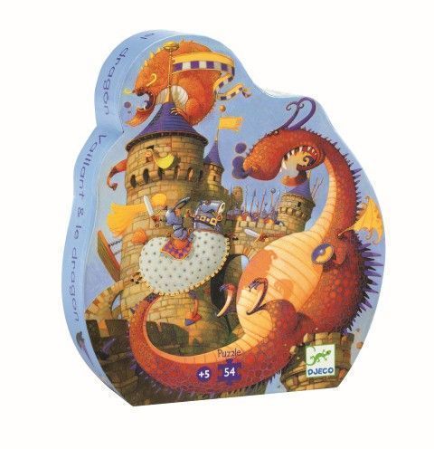 Primera imagen del Puzzle silueta Vaillant y el Dragón - Djeco