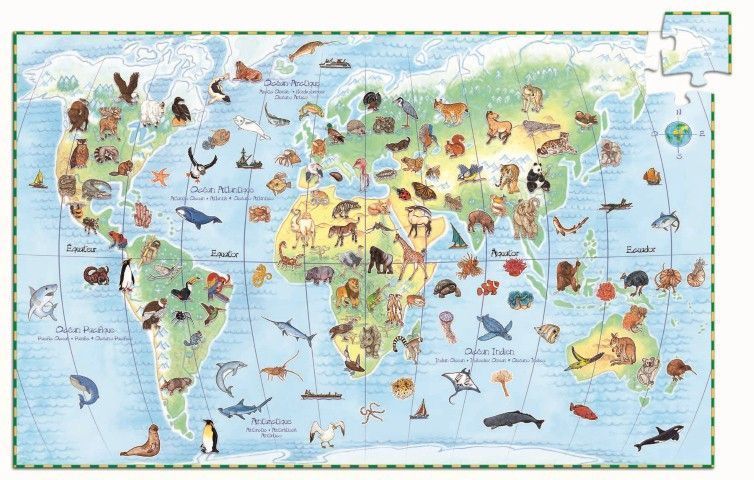 Primera imagen del Puzzle observación Los Animales del Mundo - Djeco