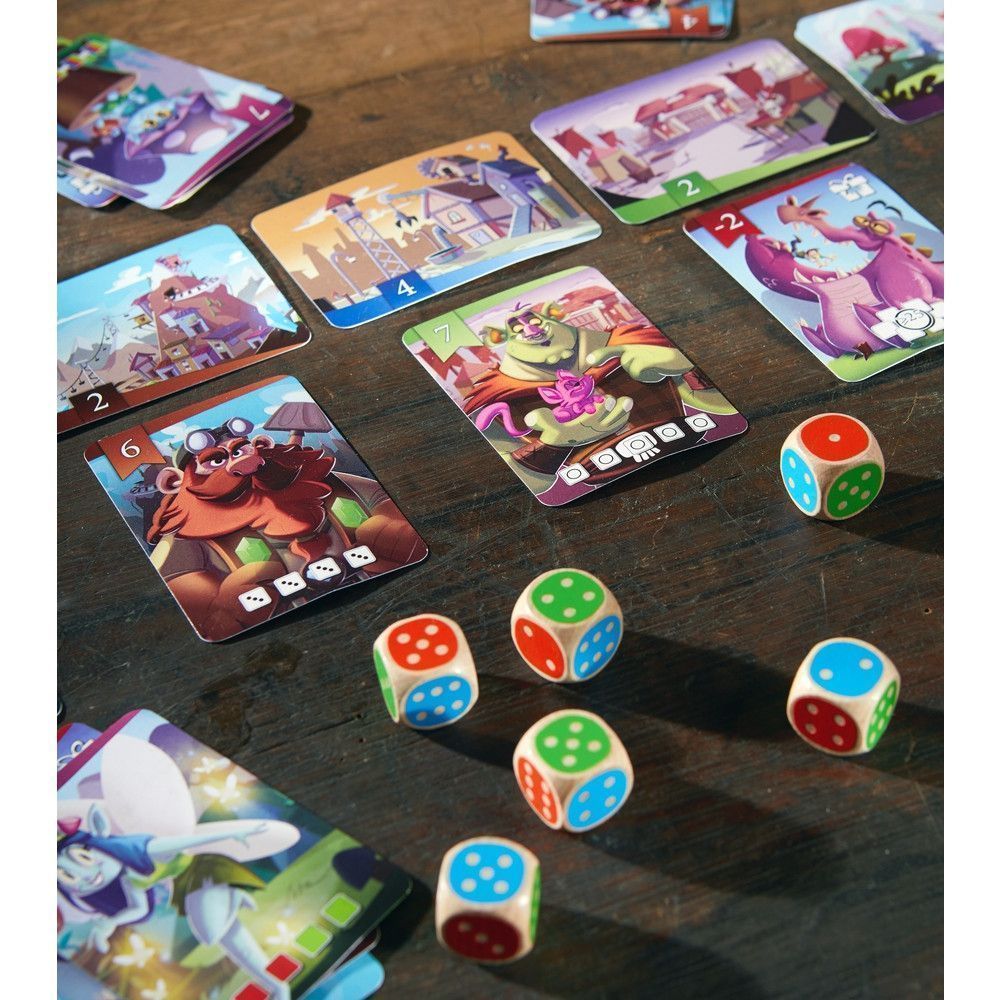 Imagen cercana de una partida del rey de los dados de HABA