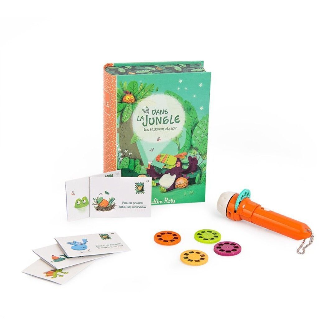 Primera imagen del Libro - proyector de historias - jungla - Moulin Roty