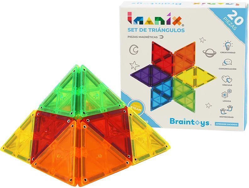 Primera imagen de BrainToys Imanix set de 20 triángulos - Juego de construcción magnética