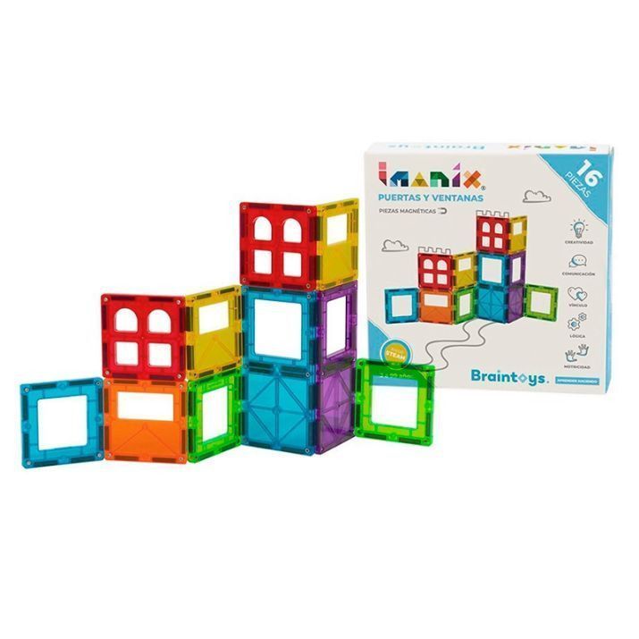 Primera imagen de BrainToys Imanix Puertas y Ventanas set de 16 piezas Juego de construcción magnética