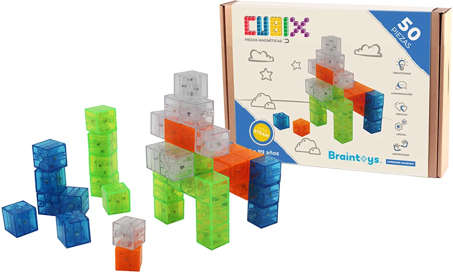 Primera imagen de BrainToys Imanix Cubix set de 50 piezas Juego de construcción magnética