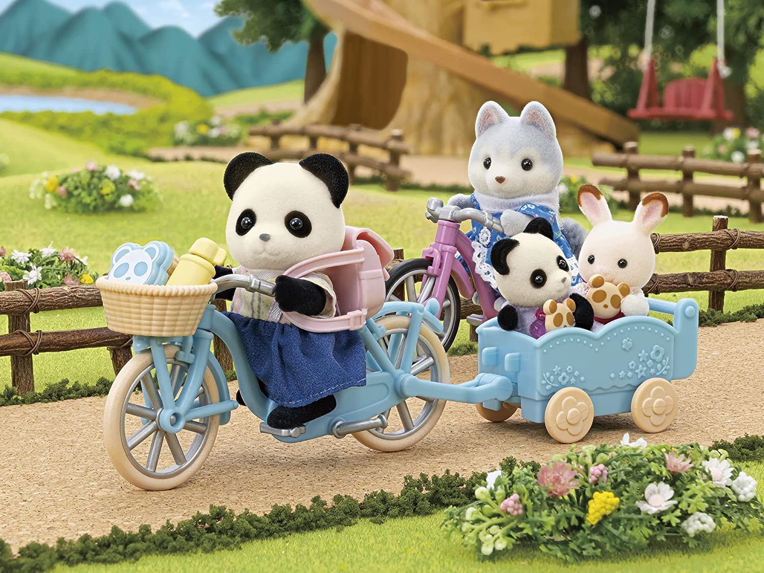 Quinta imagen del Set de bicicleta y patines Rosalina Panda Pookie - Sylvanian Families