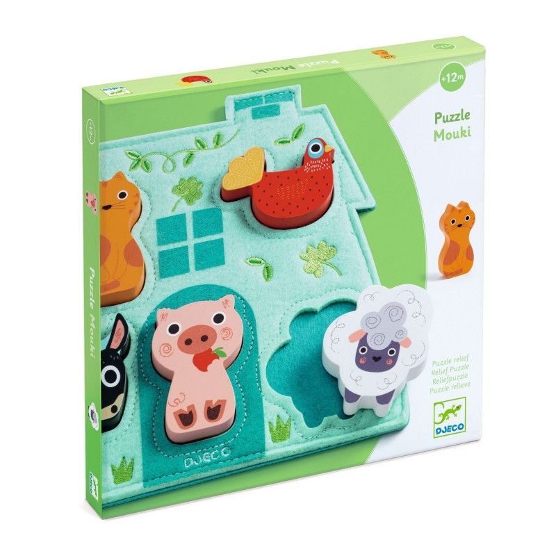 Segunda imagen del Puzzle de encajar en fieltro y madera Mouki - Djeco
