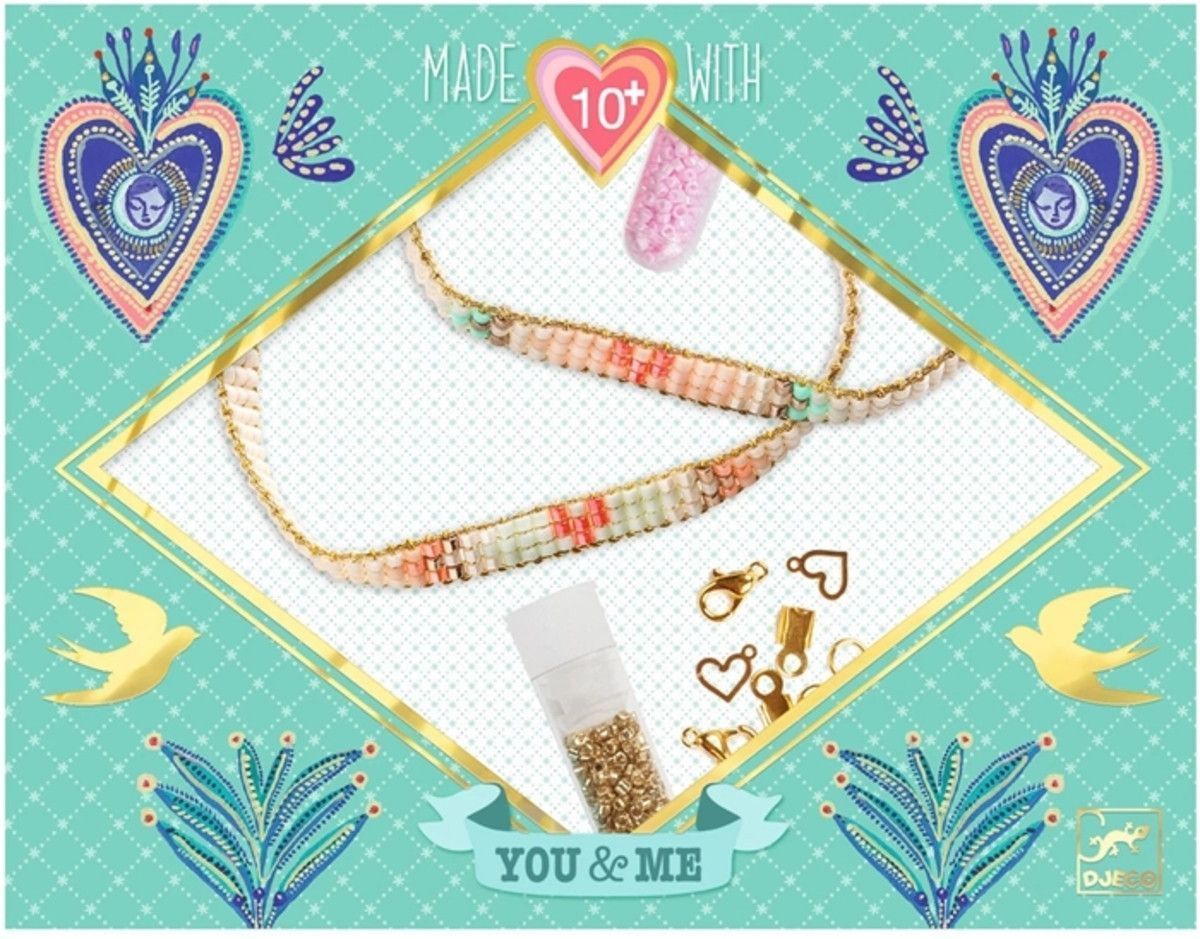 Primera imagen del Set de Manualidades Tu & yo Corazones Miyuki de Djeco