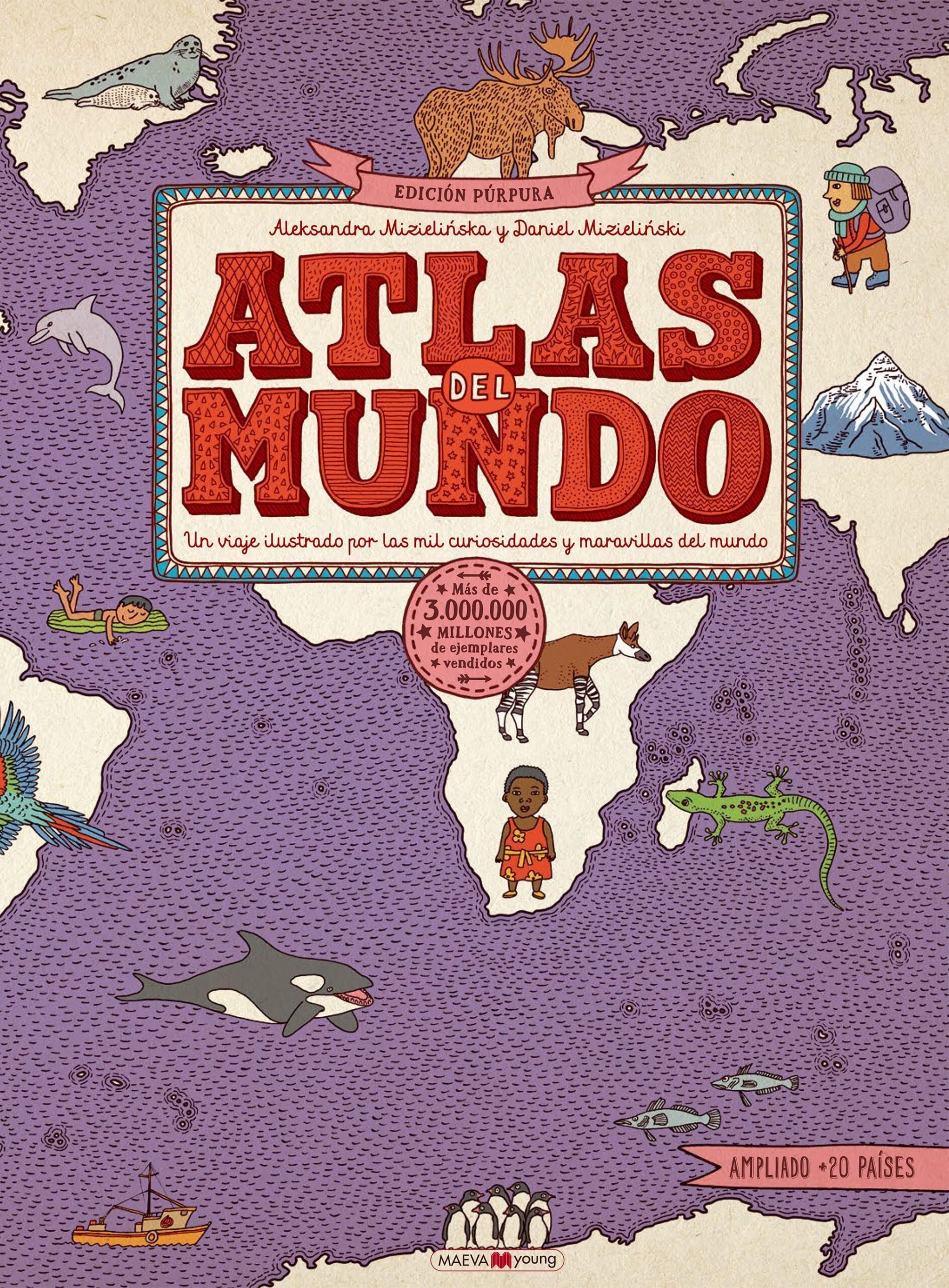Primera imagen del Atlas del Mundo. Edición Púrpura de Maeva