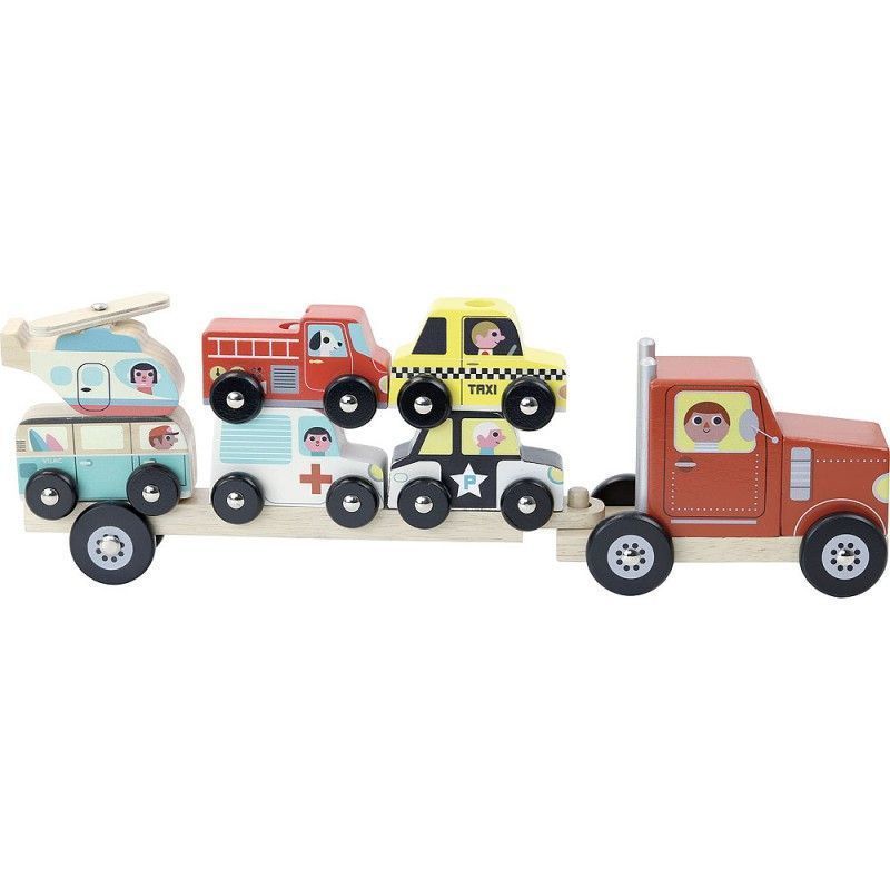 Segunda imagen de Empil'Auto Camión Portavehículos ensartables de Vilac