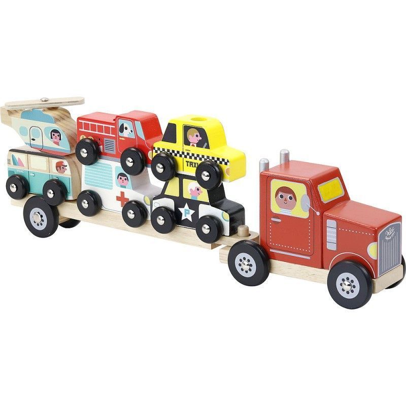 Primera imagen de Empil'Auto Camión Portavehículos ensartables de Vilac