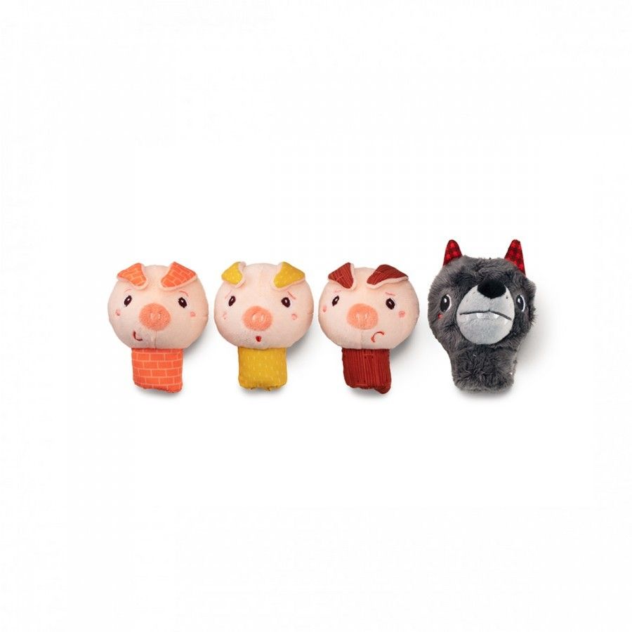 Primera imagen de Louis marionetas de dedo, el Lobo y los 3 Cerditos de Lilliputiens