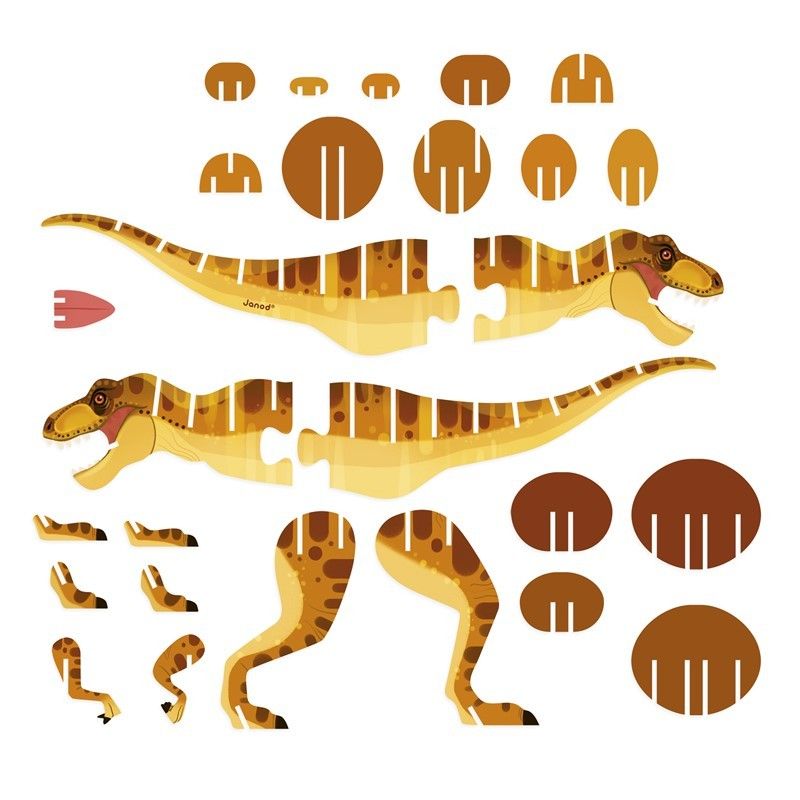 Quinta imagen del Puzle en 3D El Tyrannosaurus Rex de Janod