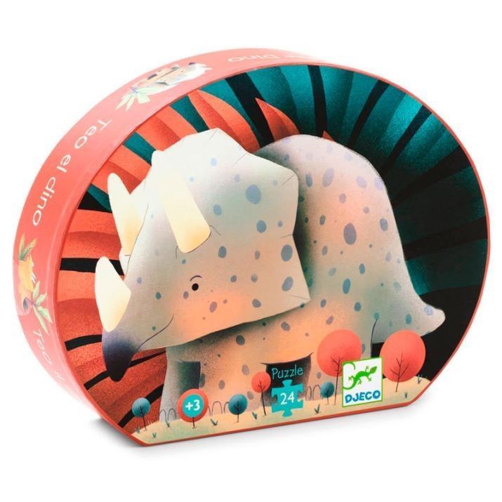 Primera imagen del Puzzle Silueta Teo el dinosaurio 24 piezas de Djeco