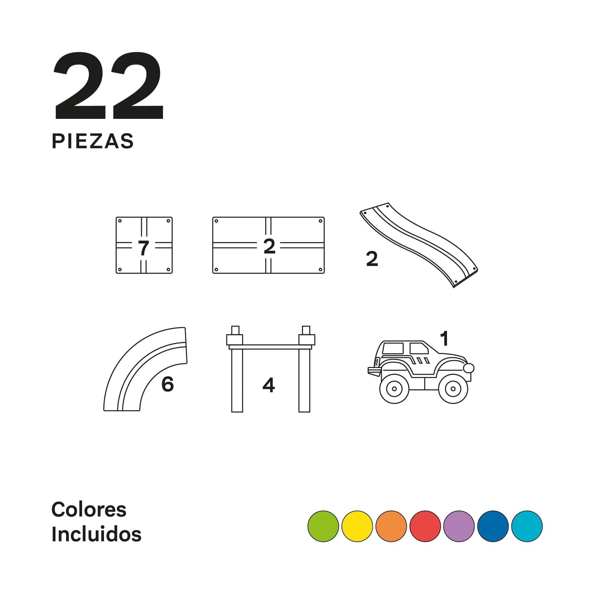 Quinta imagen de Braintoys Imanix Pista Speedway 22 pzas Juego de construcción magnética