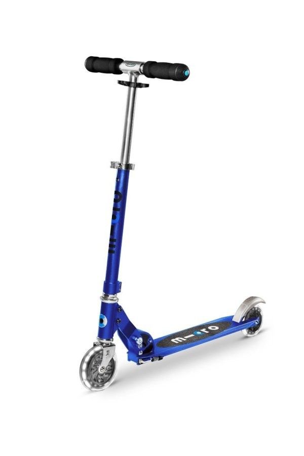 Primera imagen del patinete micro sprite azul zafiro LED