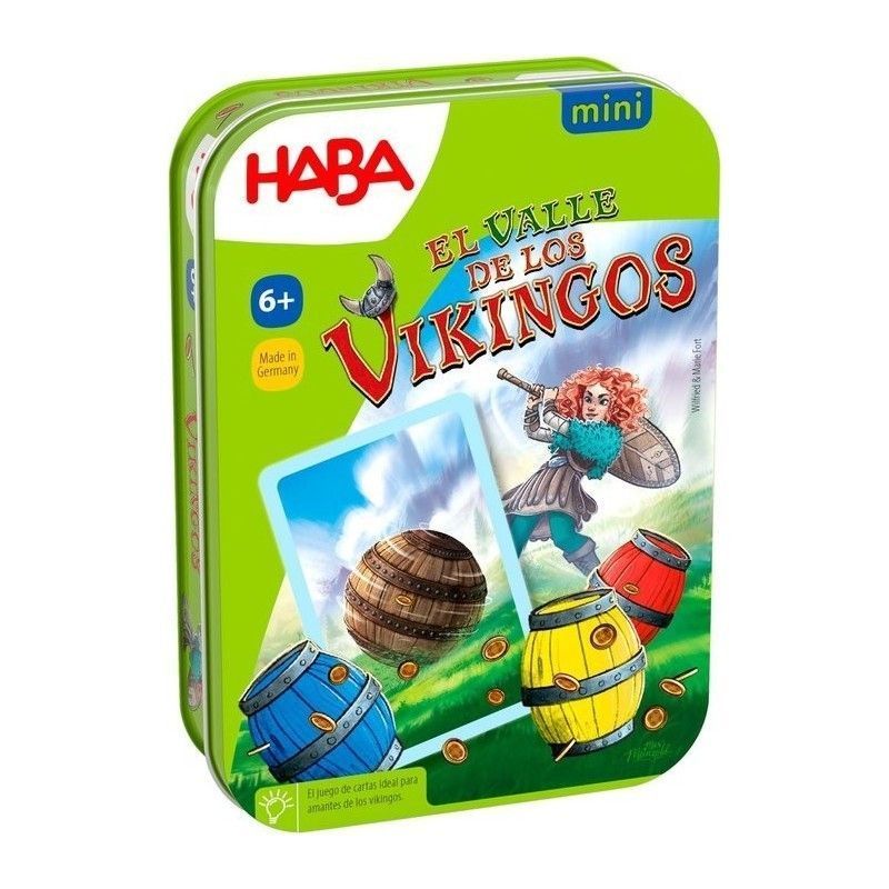 Primera imagen de El Valle de los Vikingos. Versión Mini en lata de Haba