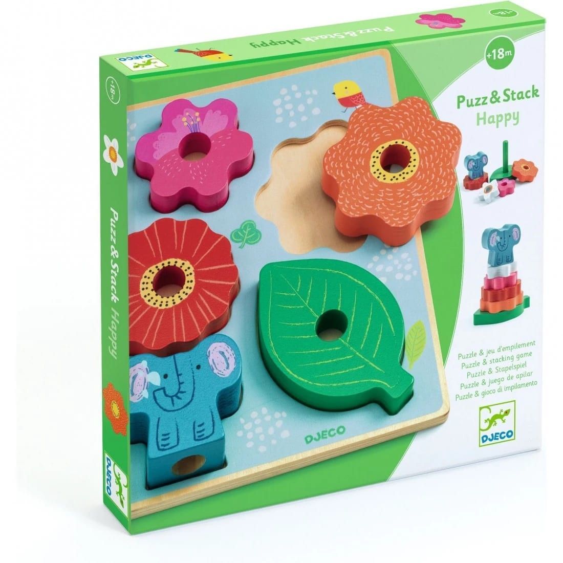 Tercera imagen del Puzzle Encajable y Apilable Puzz & Stack Happy de Djeco