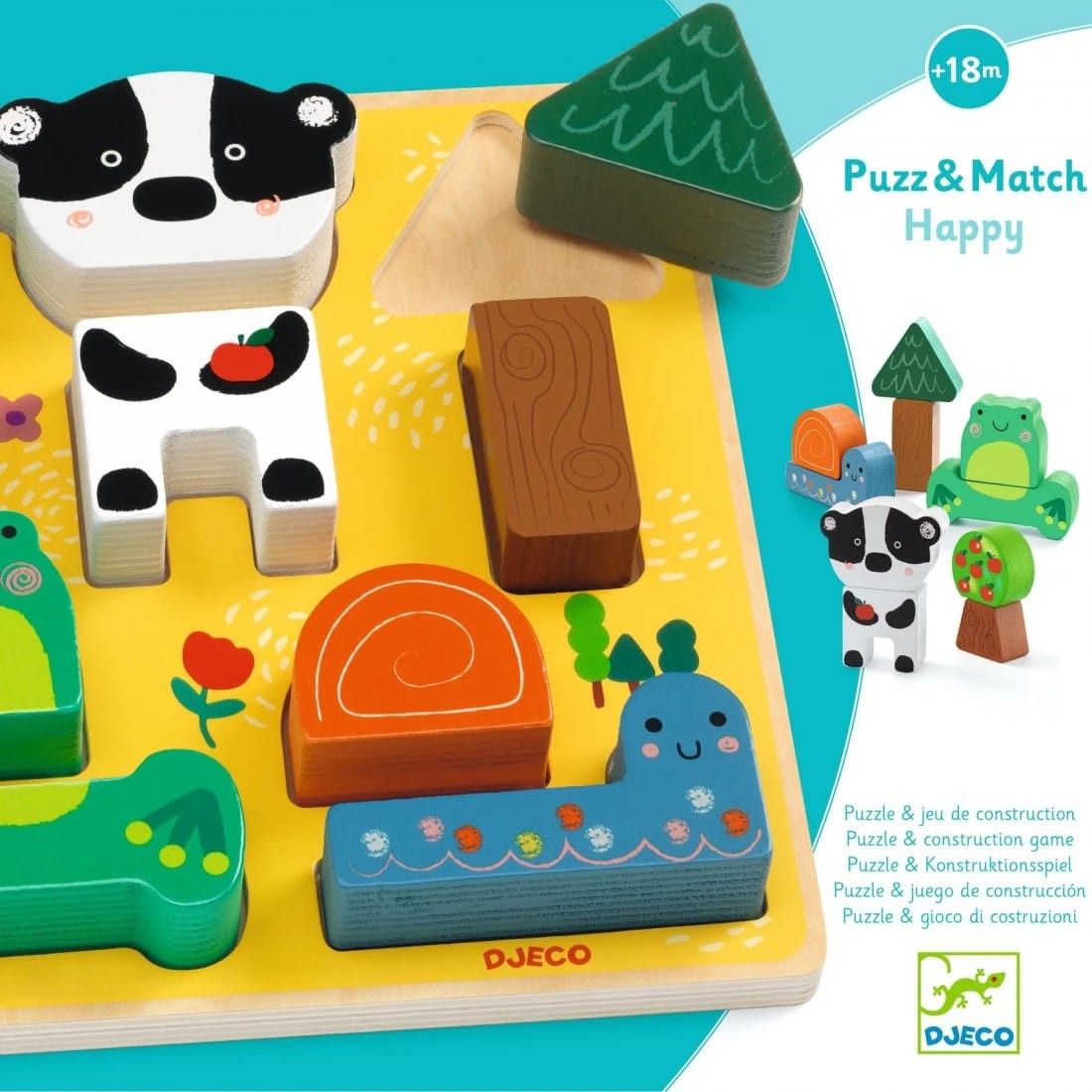 Tercera imagen del Puzzle Encajable y Construcción Puzz & Match Happy de Djeco