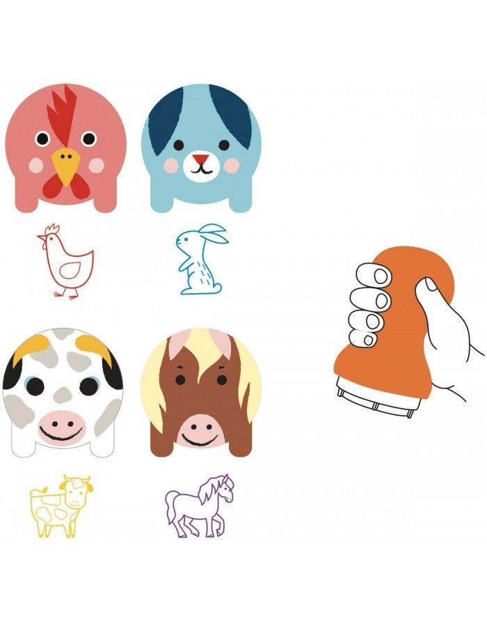 Segunda imagen de los Sellos Animales de la Granja +18 meses de Djeco