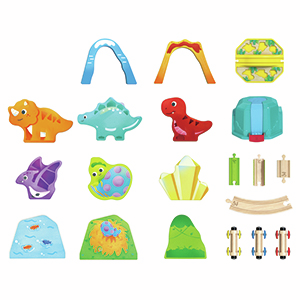 Tercera imagen del Set Tren de Dinosaurios en caja contenedor de Hape