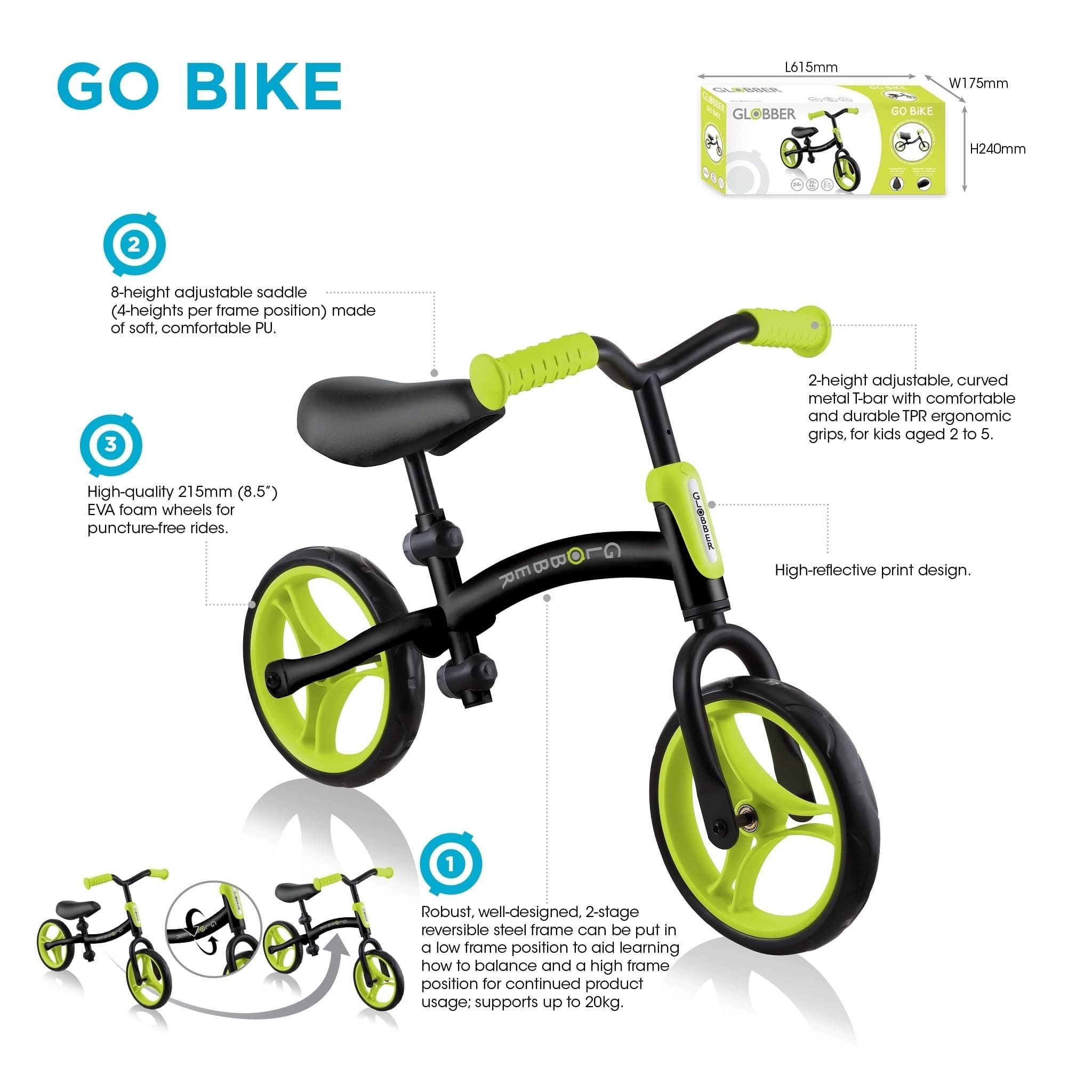 Segunda imagen de la Bicicleta de acero Go Bike Reversible Azul de Globber