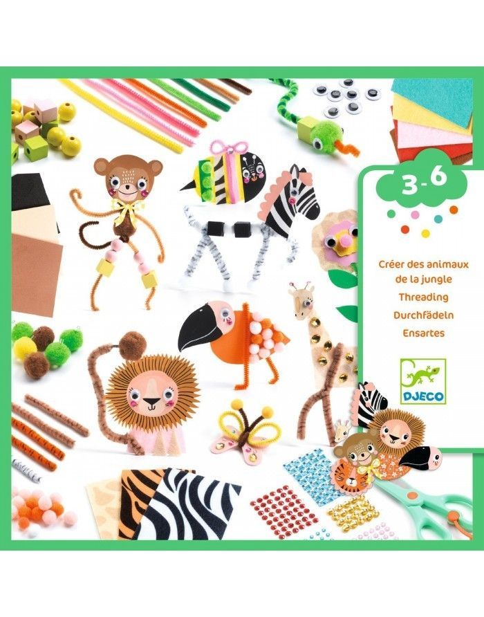Cuarta imagen del Cofre Multiactividades Crea Animales de la Jungla de Djeco