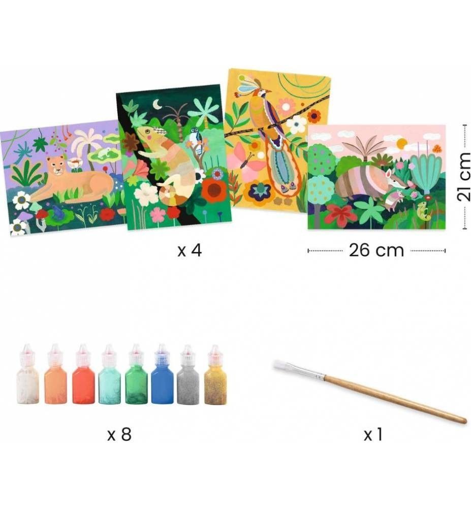 Segunda imagen del Taller de pintura en 3D Bosque Tropical de Djeco