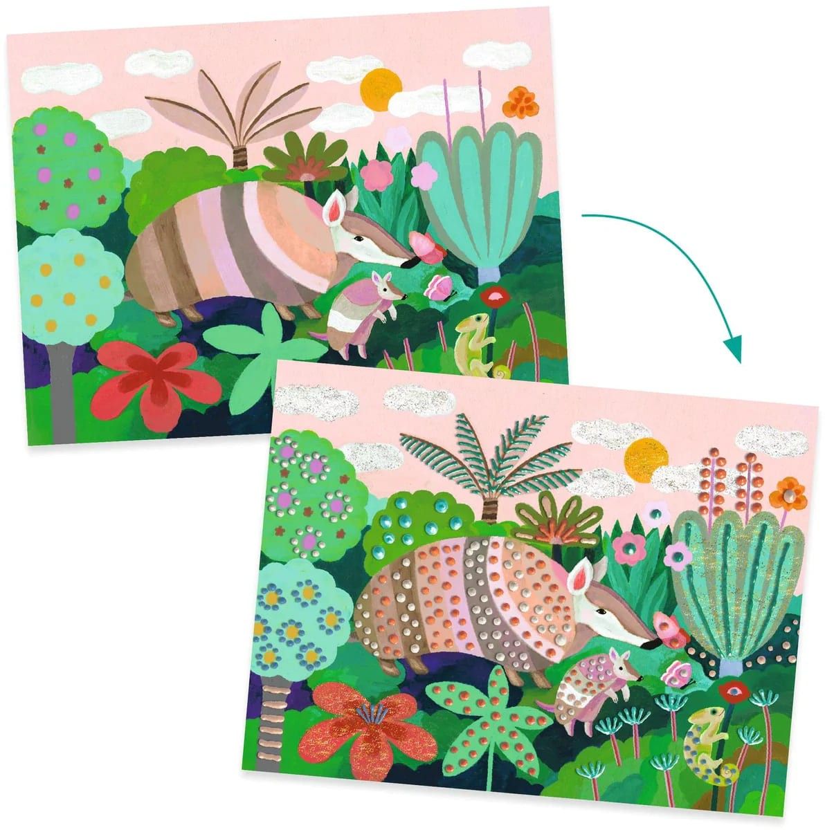 Tercera imagen del Taller de pintura en 3D Bosque Tropical de Djeco